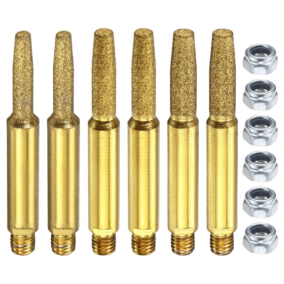 Uxcell Diamond Titanium Plated Chainsaw Sharpener with Nuts [12pcs]-Grinding Stone File Chainsaw Sharpening-[Gold- 5/32 Inch,3/16 Inch,7/32 Inch]