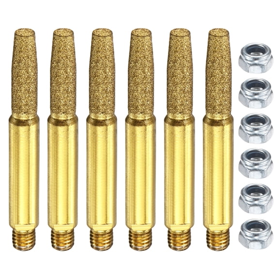 Uxcell Diamond Titanium Plated Chainsaw Sharpener with Nuts [12pcs]-Grinding Stone File Chainsaw Sharpening-[Gold- 7/32 Inch]