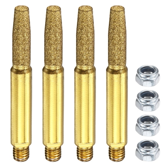 Uxcell Diamond Titanium Plated Chainsaw Sharpener with Nuts [8pcs]-Grinding Stone File Chainsaw Sharpening-[Gold- 7/32 Inch]