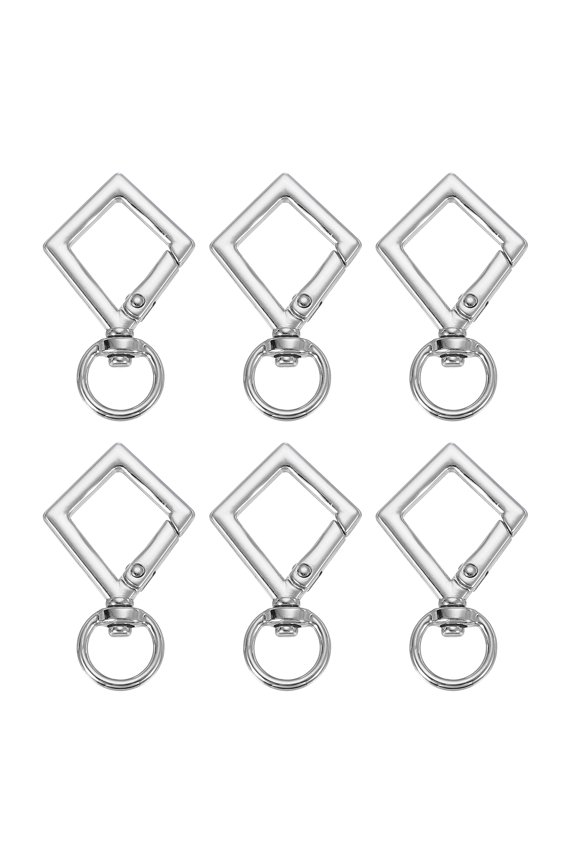 Diamonds Keychain Clip, Diamonds Swivel Key Ring Snap Hook Clips Zinc Alloy Trigger Spring Buckle Silver