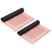 Uxcell Diatom Rubber Bath Mat 2Pcs, 15.7" x 24" Quick Dry Bathroom Shower Rug Non Slip Mats for Kitchen Floors - Pink