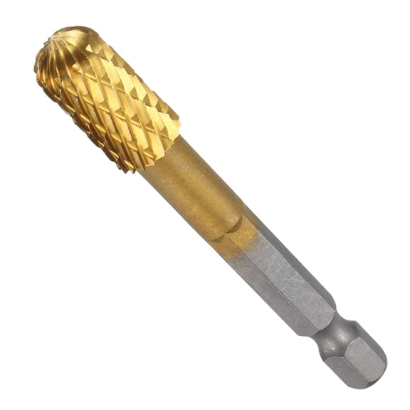 Uxcell Die Grinder Bits 1/4" Blade Diameter Cemented Carbide Double Cut Tapered Point Polished Rotary File Rasp - Adjust for Metal, Carving, Engraving, Wood, Grinding