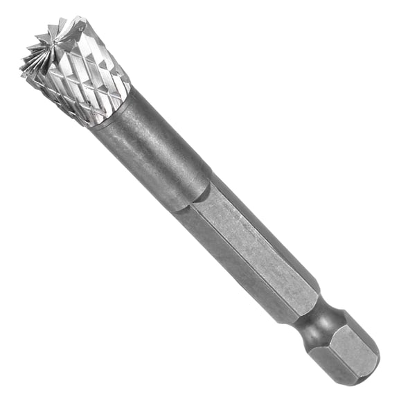 Uxcell Die Grinder Bits 1/4" Blade Diameter Cemented Carbide Double Cut Tapered Point Polished Rotary File Rasp - Adjust for Metal, Carving, Engraving, Wood, Grinding