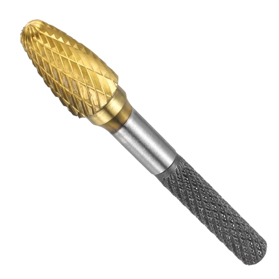 Uxcell Die Grinder Bits 1/4" Blade Diameter Cemented Carbide Double Cut Tapered Point Polished Rotary File Rasp - Adjust for Metal, Carving, Engraving, Wood, Grinding
