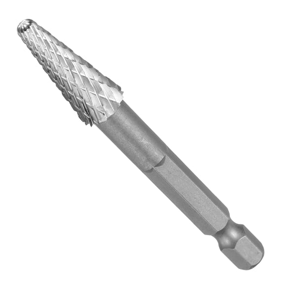 Uxcell Die Grinder Bits 1/4" Blade Diameter Cemented Carbide Double Cut Tapered Point Polished Rotary File Rasp - Adjust for Metal, Carving, Engraving, Wood, Grinding