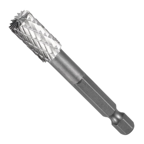 Uxcell Die Grinder Bits 1/4" Blade Diameter Cemented Carbide Double Cut Tapered Point Polished Rotary File Rasp - Adjust for Metal, Carving, Engraving, Wood, Grinding