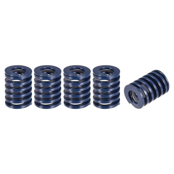 Uxcell Die Spring 5 Pack 18mm OD 25mm Long Spiral Stamping Light Load Compression Die Springs, Blue