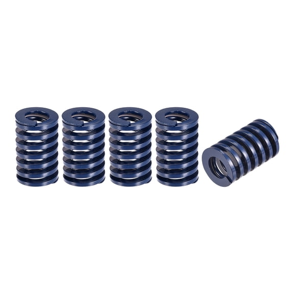 Uxcell Die Spring 5 Pack 22mm OD 35mm Long Spiral Stamping Light Load Compression Die Springs, Blue