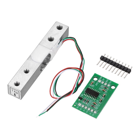 Uxcell Digital Load Cell Weight Sensor 1KG + HX711 Module Weighing Sensor 24 Bit Precision A/D Dual-Channel 20x33mm for DIY Portable Electronic Kitchen Scale Kit