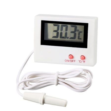 Uxcell Digital Temperature Gauge Aquarium Thermometer with Probe White