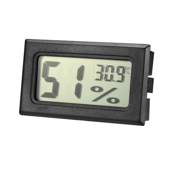 Uxcell Digital Temperature Humidity Meters Gauge LCD Display Celsius Black
