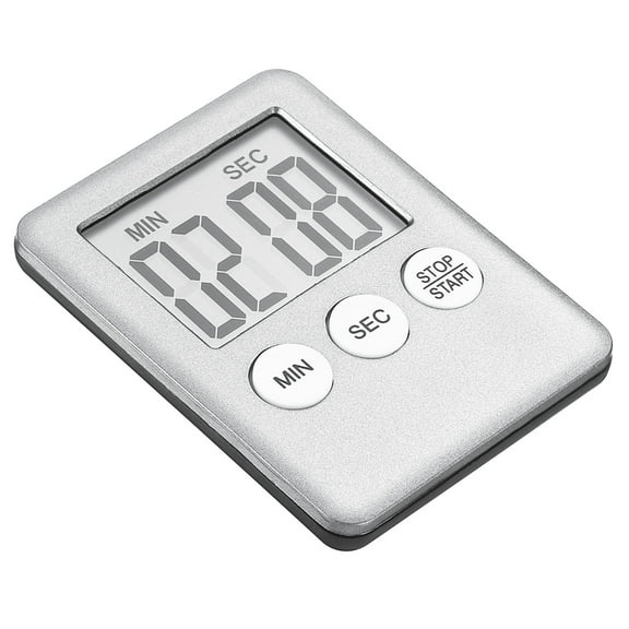 Uxcell Digital Timer,1pack Small Count Down/UP Clock with Magnetic,Kitchen Timer Silver Tone