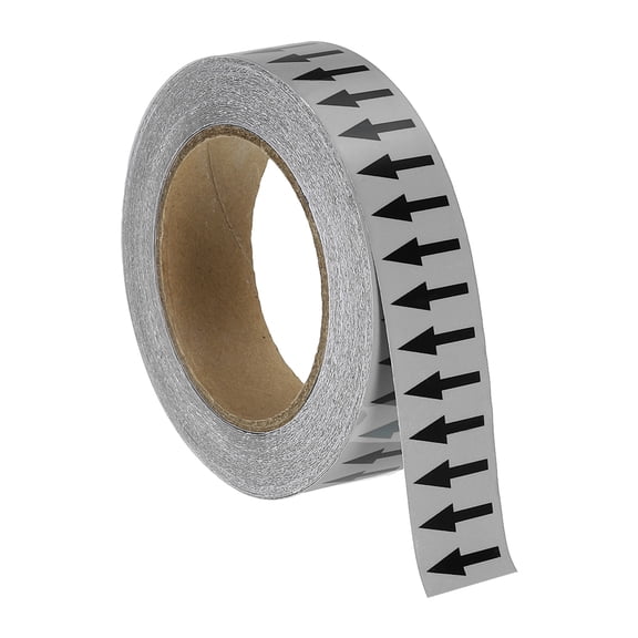 Uxcell Directional Pipe Flow Arrow Adhesive Tape 1-1/5"x65' Pipe Identification Marking Labels Black/Gray