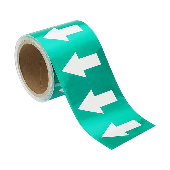 Uxcell Directional Pipe Flow Arrow Adhesive Tape 2"x33' Pipe Identification Marking Labels White/Green