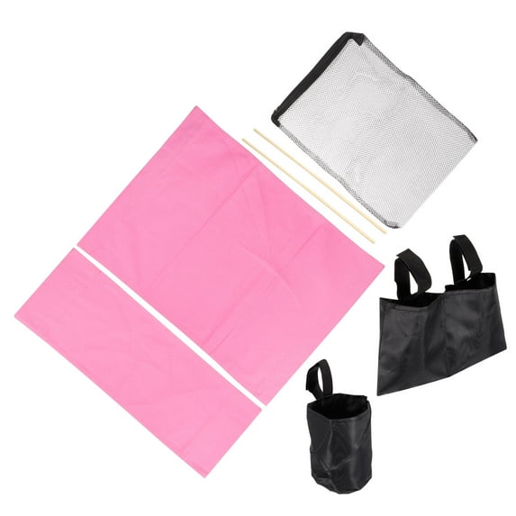 Uxcell Director Chair Accessories Set 5in1 Canvas Replacement Kit, Pink