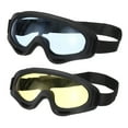 thumbnail image 1 of Uxcell Dirt Bike Goggles, 2 Pcs Motorcycle Goggles ATV Goggles Ski Goggles Black with Blue/Yellow Lenses, 1 of 7