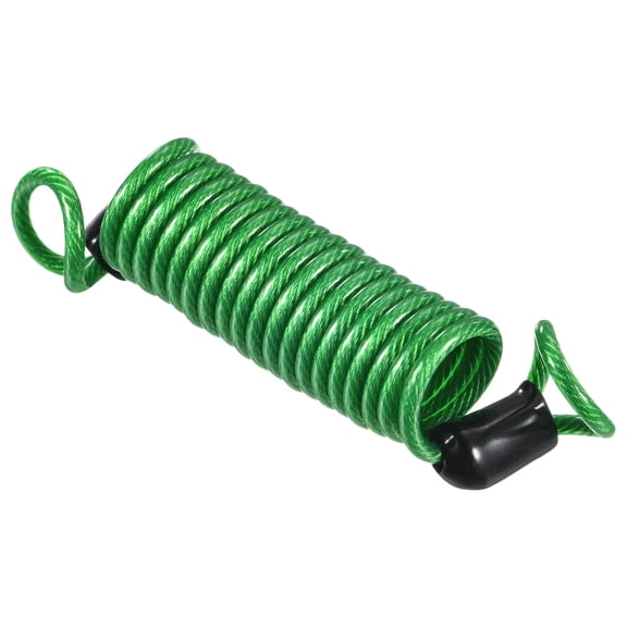 Uxcell Disc Security Steel Cable Lock Safety Cable Flexible Wire Rope Luggage Lock 3.3feet 2.5mm Vinyl Coated Braided Steel Green