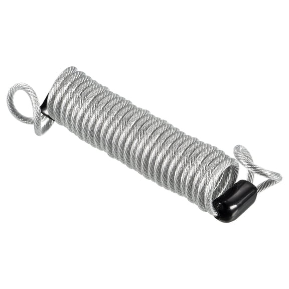 Uxcell Disc Security Steel Cable Lock Safety Cable Flexible Wire Rope Luggage Lock 5feet 2.5mm Vinyl Coated Braided Steel Transparent