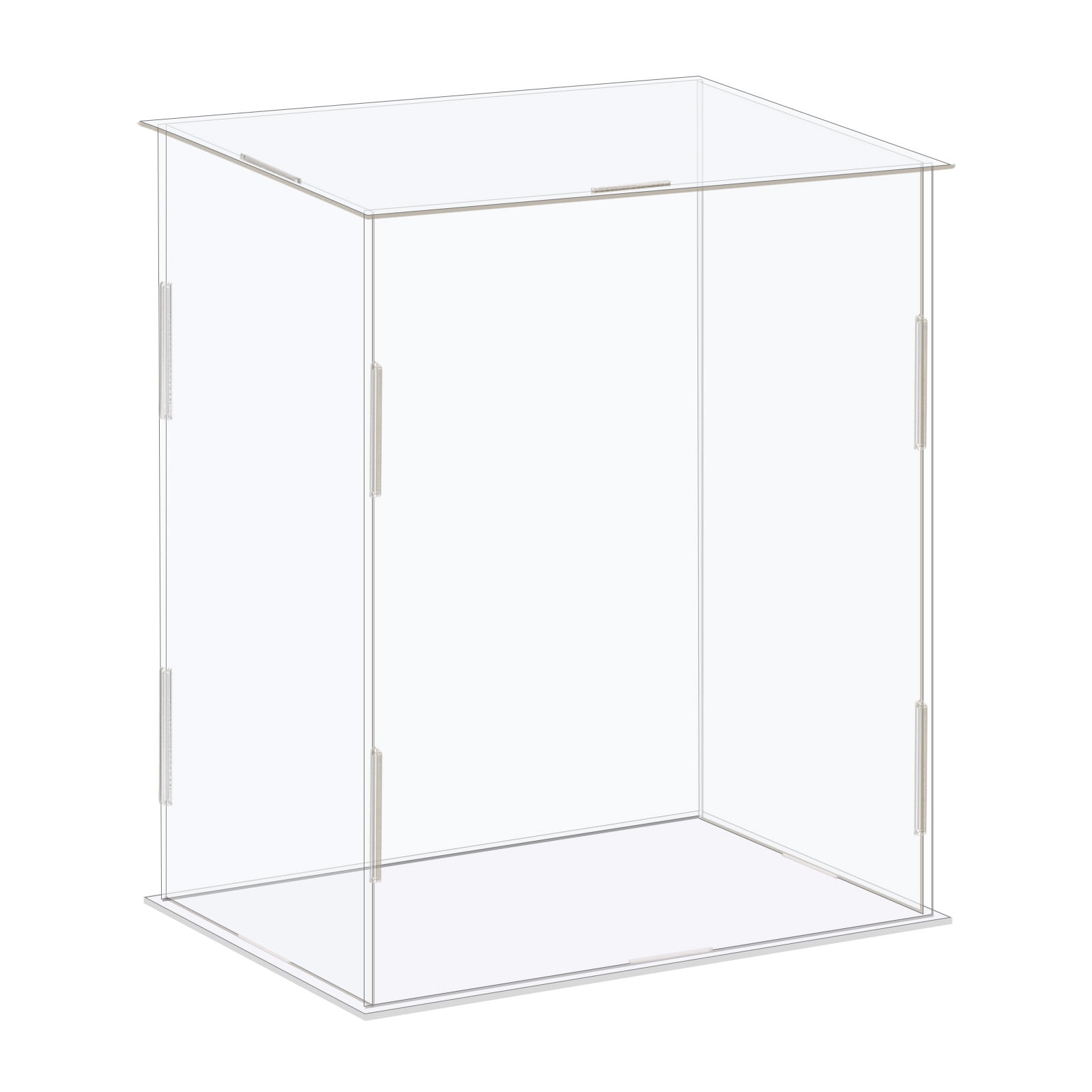 Uxcell Display Case Box Acrylic Box Transparent Dustproof Protection Showcase 41x31x36cm for Collectibles, Size: 41x31x36cm/16.1x12.2x14.1 inch, Blue