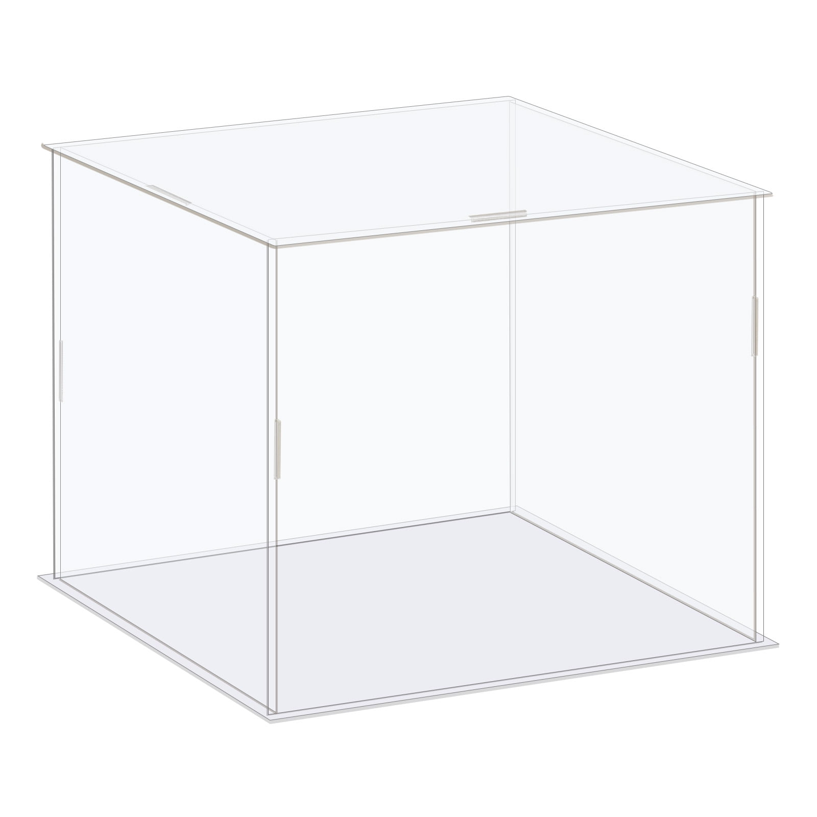 Uxcell Display Case Box Acrylic Box Transparent Dustproof Protection  Showcase 16x16x11cm for Collectibles