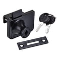 thumbnail image 1 of Uxcell Display Double Door Glass Lock for 5-8mm Glass Zinc Alloy Black Finish, 1 of 5