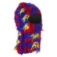 thumbnail image 1 of Uxcell Fuzzy Distressed Balaclava Ski Mask Camo Knitted Full Face Cover for Skiing Motorcycle Riding Camo Rainbow, 1 of 6