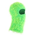 thumbnail image 1 of Uxcell Fuzzy Distressed Balaclava Ski Mask Camo Knitted Full Face Cover for Skiing Motorcycle Riding Green Yellow, 1 of 6