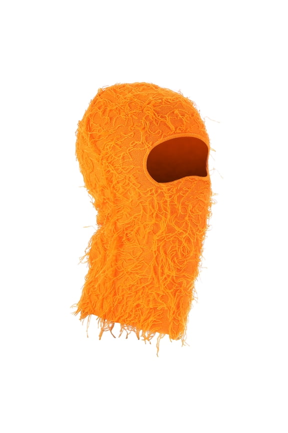 Distressed Balaclava Ski Mask Camo Knitted Full Face Cover Orange
