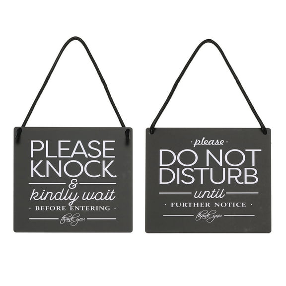 Uxcell Do Not Disturb and Please Knock Door Hanger Sign, Black