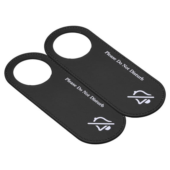 Uxcell Do Not Disturb on Front/Make Up Room on Back Door Hanger Sign Black 2 Pack