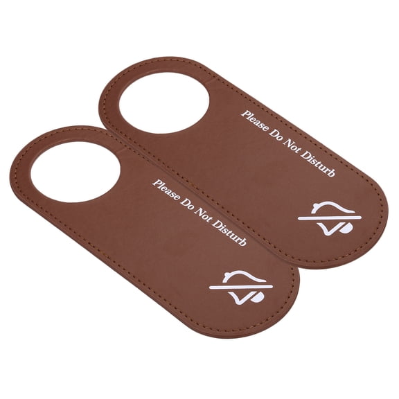 Uxcell Do Not Disturb on Front/Make Up Room on Back Door Hanger Sign Light Brown 2 Pack