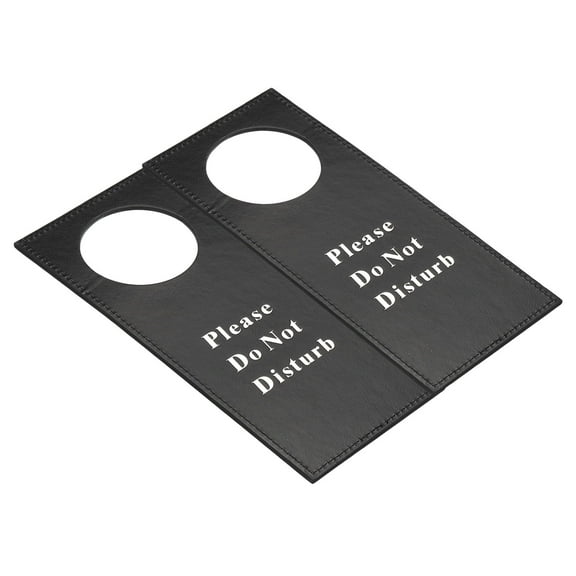 Uxcell Do Not Disturb on Front/Service My Room on Back Door Hanger Sign Black 2 Pack