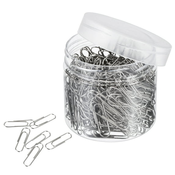 Uxcell Document Clips 1.1 inch Sturdy Metal with Box for Office Home Silver Tone Count 300