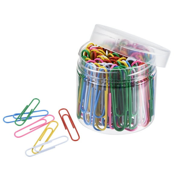 Uxcell Document Clips 2 inch Vinyl Coated with Box for Office Home Multicolored Count 100
