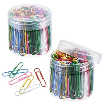 Uxcell Document Clips 2 inch Vinyl Coated with Box for Office Home Multicolored Count 200