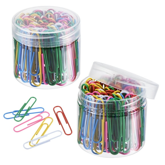 Uxcell Document Clips 2 inch Vinyl Coated with Box for Office Home Multicolored Count 200