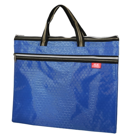 Uxcell Documents Books Tools Storage Pouch Waterproof Zipper File Bag, Blue