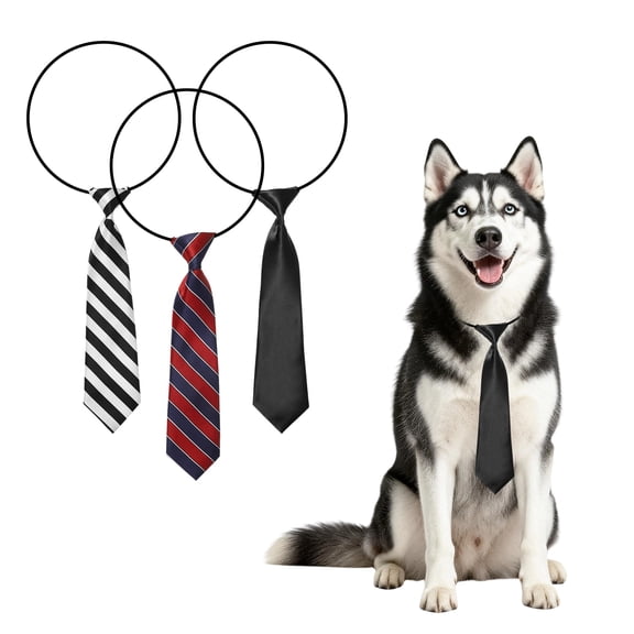 Uxcell Dog Collar Grooming Ties, Dog Neck Ties Bulk Pet Bow Collar Grooming Accessories (3Pcs, Polyester, 3 Colors) for Medium Large Pet Daily Wearing Birthday Party Gift