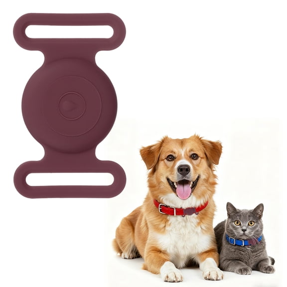 Uxcell Dog Collar Tag, Dog Tracker Holder Silicone Tag Protective Case Waterproof Cat Collar Holder, (Brown), Intended for Pet Puppies Kittens Tracking Accessories