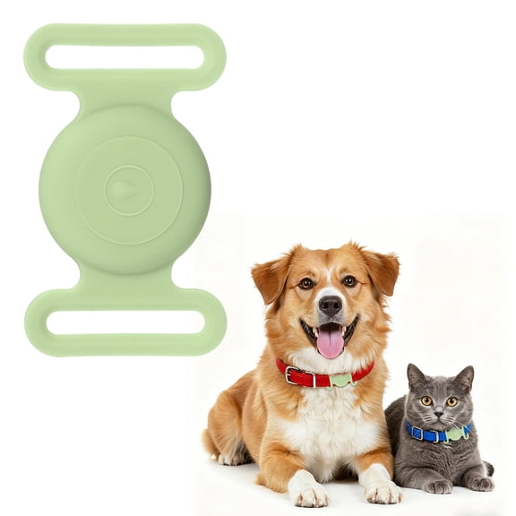 Uxcell Dog Collar Tag, Dog Tracker Holder Silicone Tag Protective Case Waterproof Cat Collar Holder, (Matcha Green), Intended for Pet Puppies Kittens Tracking Accessories