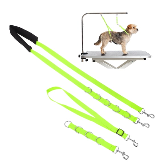 Uxcell Dog Grooming Belly Strap, Pet Grooming Loops Grooming Harness Table Arm Extender with D-Rings Restraint Leash (Fluorescent Green, 3 Pcs), for Small Medium Dogs Hair Cutting Washing