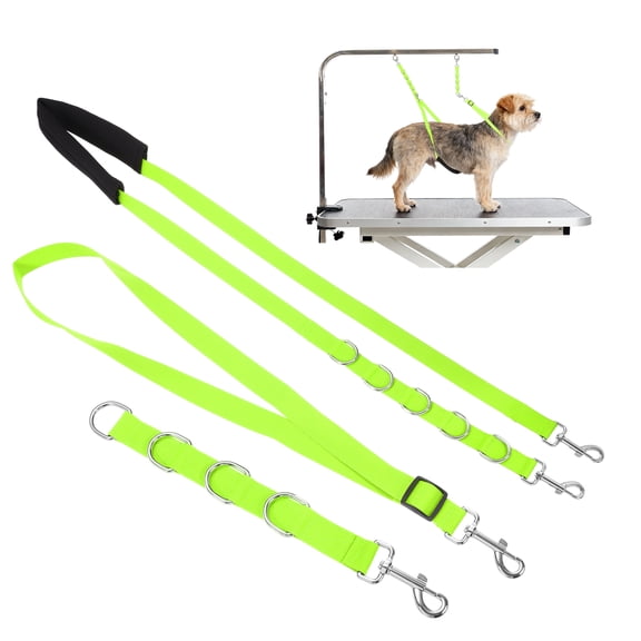 Uxcell Dog Grooming Belly Strap, Pet Grooming Loops Grooming Harness Table Arm Extender with D-Rings Restraint Leash (Fluorescent Green, 3 Pcs), for Small Medium Dogs Hair Cutting Washing