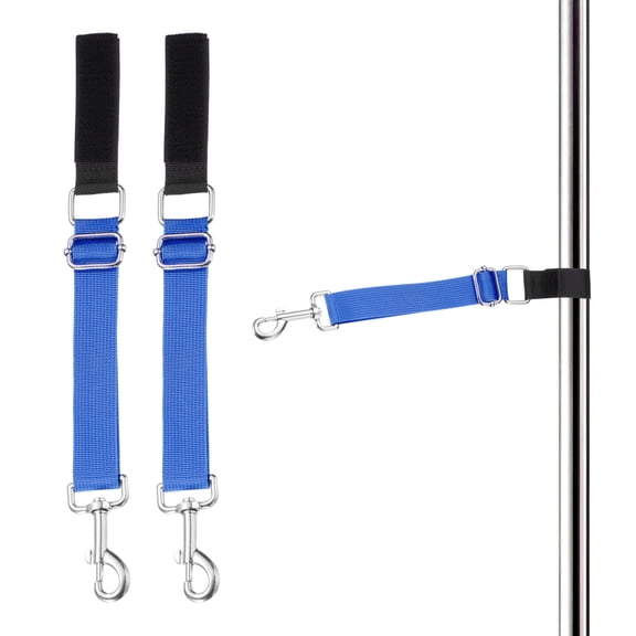 Uxcell Dog Grooming Loop, Dog Grooming Harness Table Arm Accessories Adjustable Secure and Stable Extender Bathing Restraint Leashes (Blue, 2 Pcs), for Pet Hair Cutting/Bathing