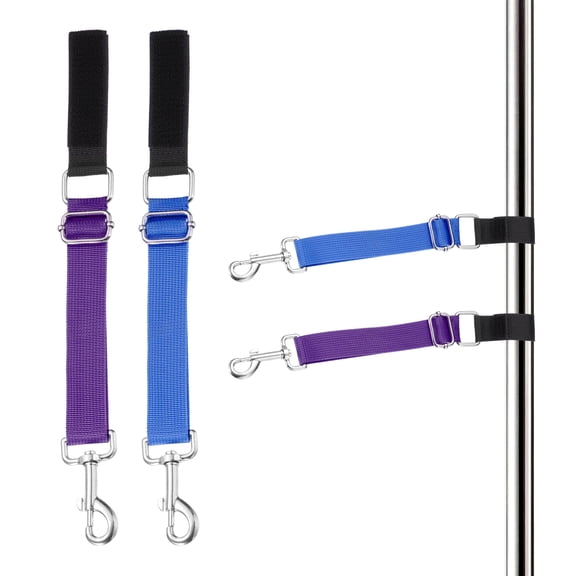 Uxcell Dog Grooming Loop, Dog Grooming Harness Table Arm Accessories Adjustable Secure and Stable Extender Bathing Restraint Leashes (Blue/Purple, 2 Pcs), for Pet Hair Cutting/Bathing