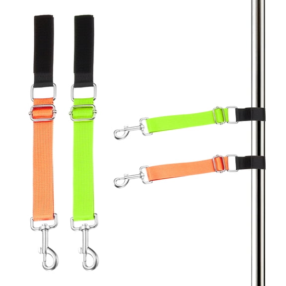 Uxcell Dog Grooming Loop, Dog Grooming Harness Table Arm Accessories Adjustable Secure Stable Extender Bathing Restraint Leashes (Fluorescent Green/Orange, 2 Pcs), for Pet Hair Cut/Bath