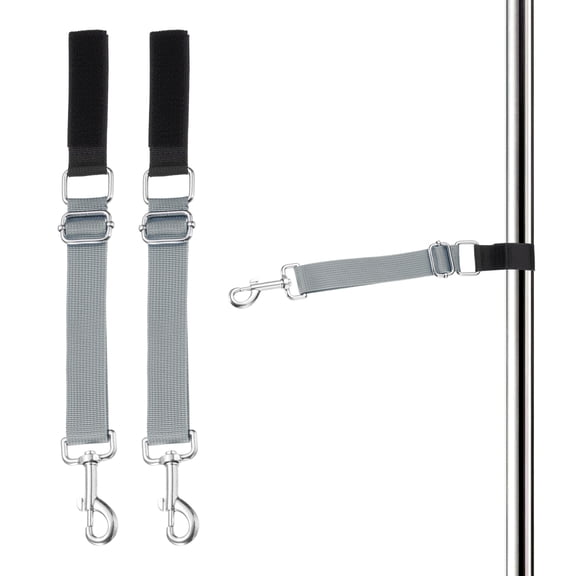 Uxcell Dog Grooming Loop, Dog Grooming Harness Table Arm Accessories Adjustable Secure and Stable Extender Bathing Restraint Leashes (Gray, 2 Pcs), for Pet Hair Cutting/Bathing
