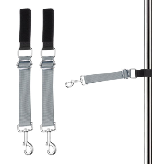 Uxcell Dog Grooming Loop, Dog Grooming Harness Table Arm Accessories Adjustable Secure and Stable Extender Bathing Restraint Leashes (Gray, 2 Pcs), for Pet Hair Cutting/Bathing
