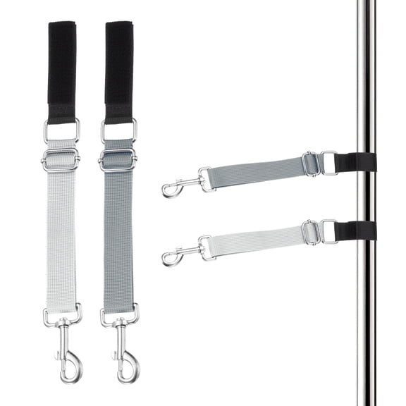 Uxcell Dog Grooming Loop, Dog Grooming Harness Table Arm Accessories Adjustable Secure and Stable Extender Bathing Restraint Leashes (Gray/White, 2 Pcs), for Pet Hair Cutting/Bathing