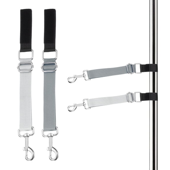 Uxcell Dog Grooming Loop, Dog Grooming Harness Table Arm Accessories Adjustable Secure and Stable Extender Bathing Restraint Leashes (Gray/White, 2 Pcs), for Pet Hair Cutting/Bathing