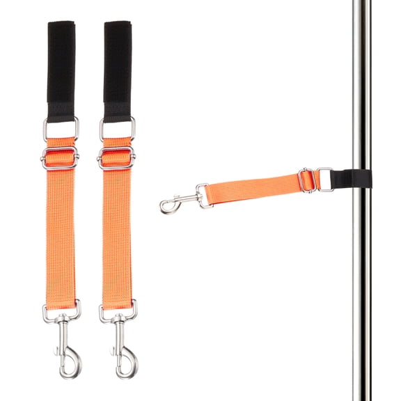 Uxcell Dog Grooming Loop, Dog Grooming Harness Table Arm Accessories Adjustable Secure and Stable Extender Bathing Restraint Leashes (Orange, 2 Pcs), for Pet Hair Cutting/Bathing